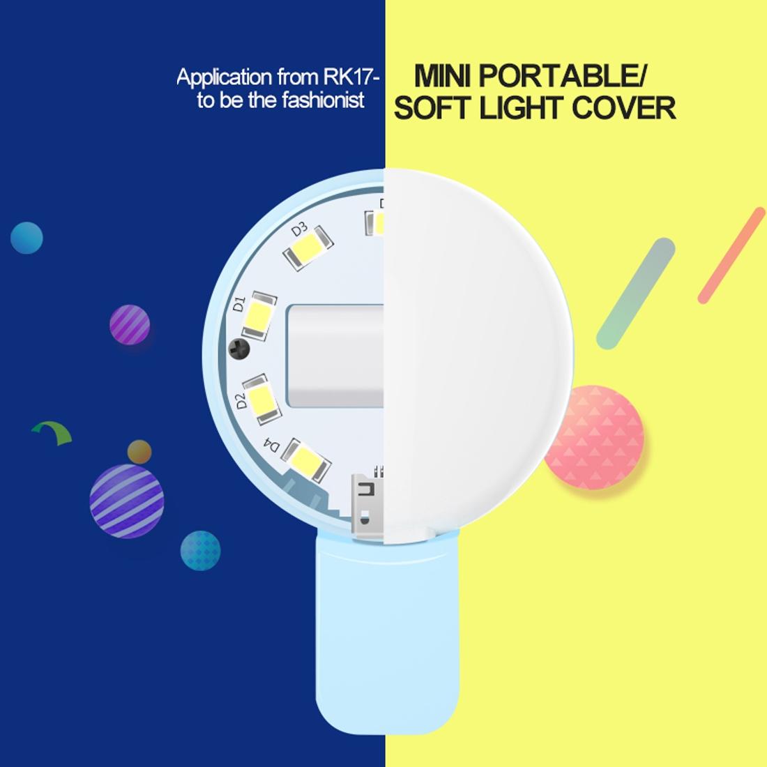 Portable Mini Beauty Light for Smartphones - 3 Brightness Levels 9 Led Warm / White - Iphone Galaxy Huawei Xiaomi Lg Htc - Black