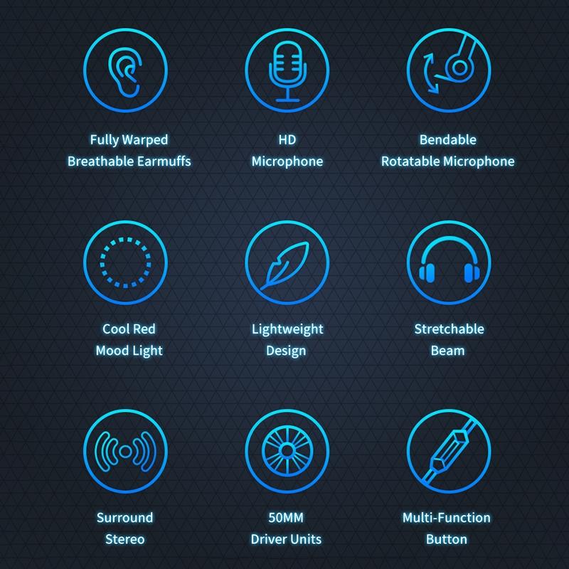 Adjustable E-Sports Gaming Headset With Mic Black