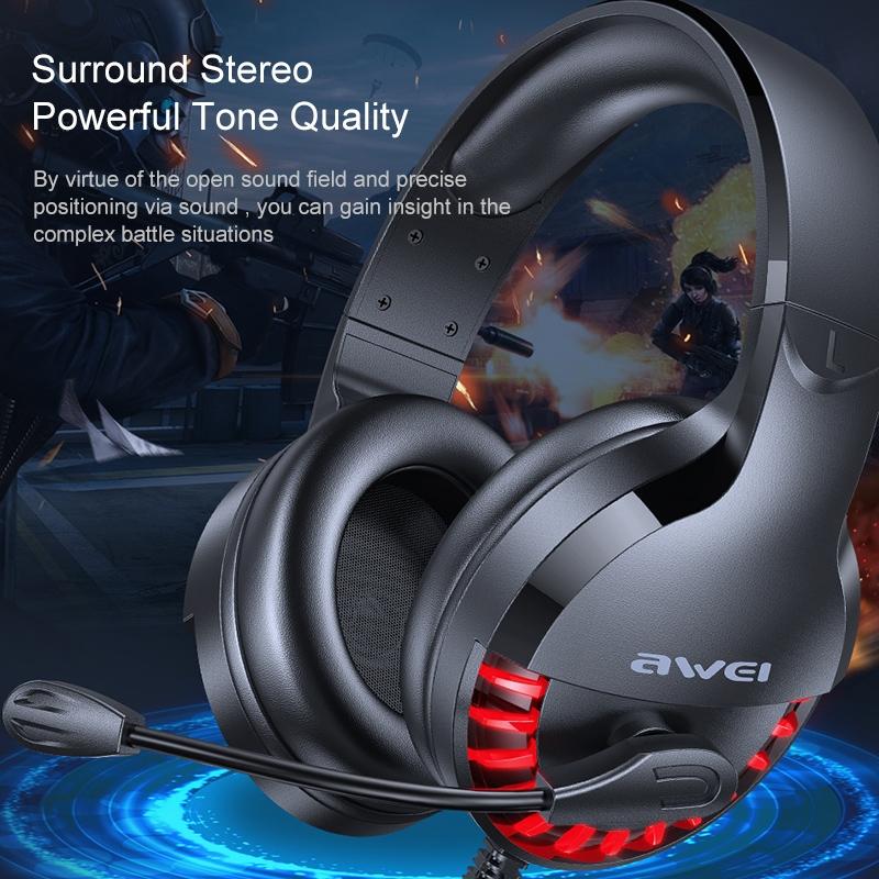 Adjustable E-Sports Gaming Headset With Mic Black