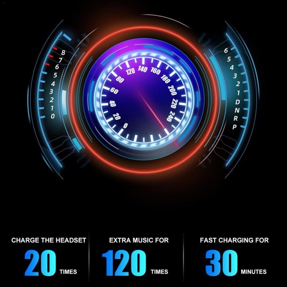 Intelligent Noise Cancelling Bluetooth Earphones with Touch Control and Charging Box - Black