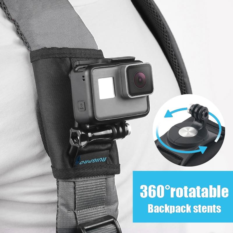 Universal Action Camera Backpack Mount - Rec Mounts Clip Clamp