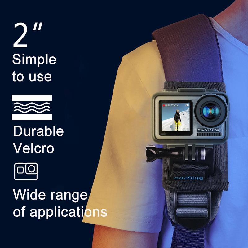 Universal Action Camera Backpack Mount - Rec Mounts Clip Clamp