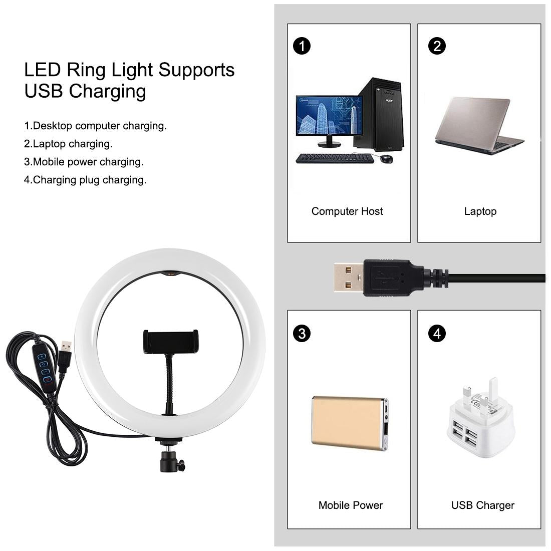 10.2 Dual Phone Tripod with Usb Ring Light & Remote