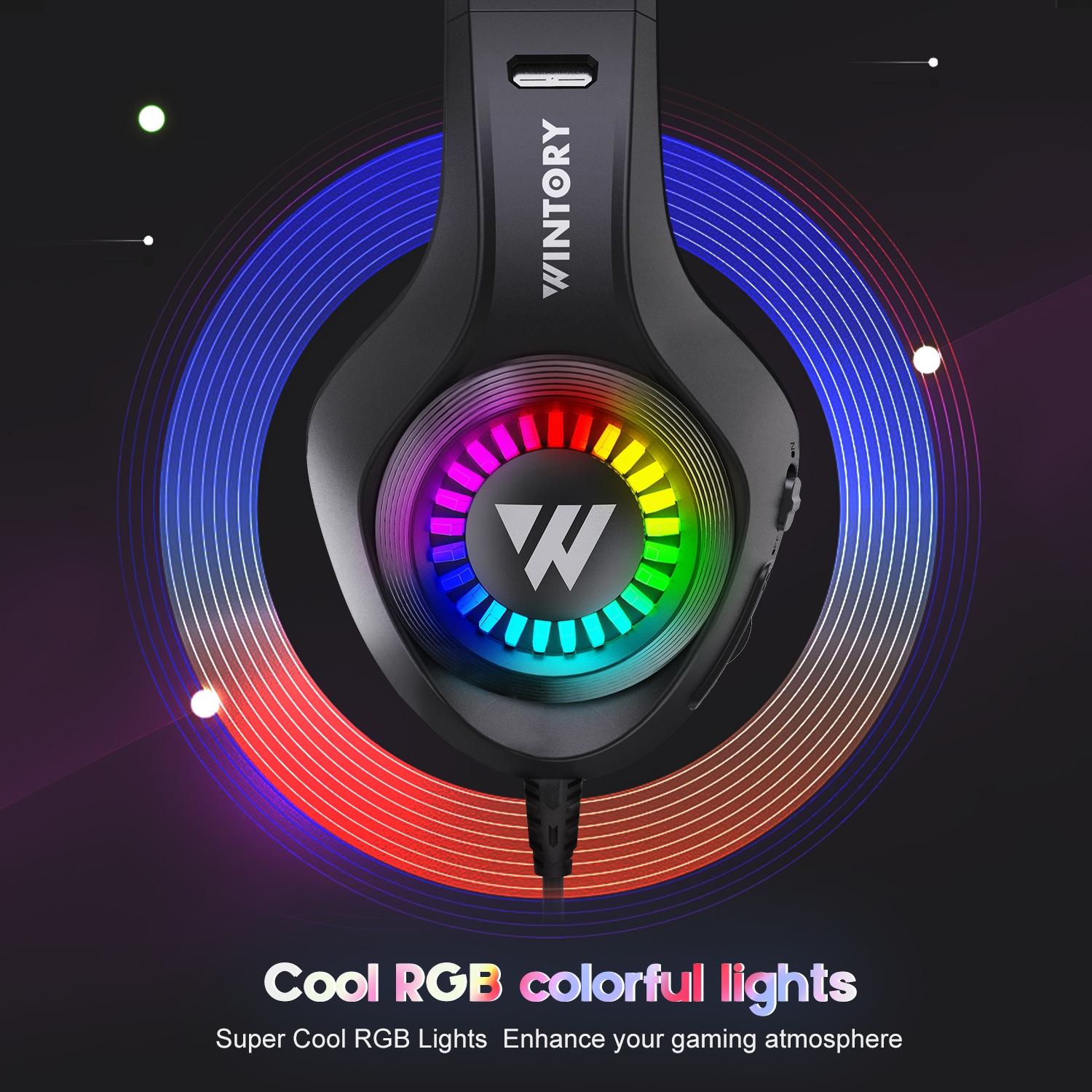 Adjustable Rgb Gaming Headset With Mic Black