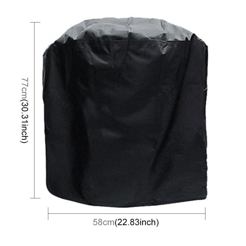 Waterproof Bbq Grill Cover - Anti-uv Dust-proof 210d Oxford Cloth - 58x77cm - Black