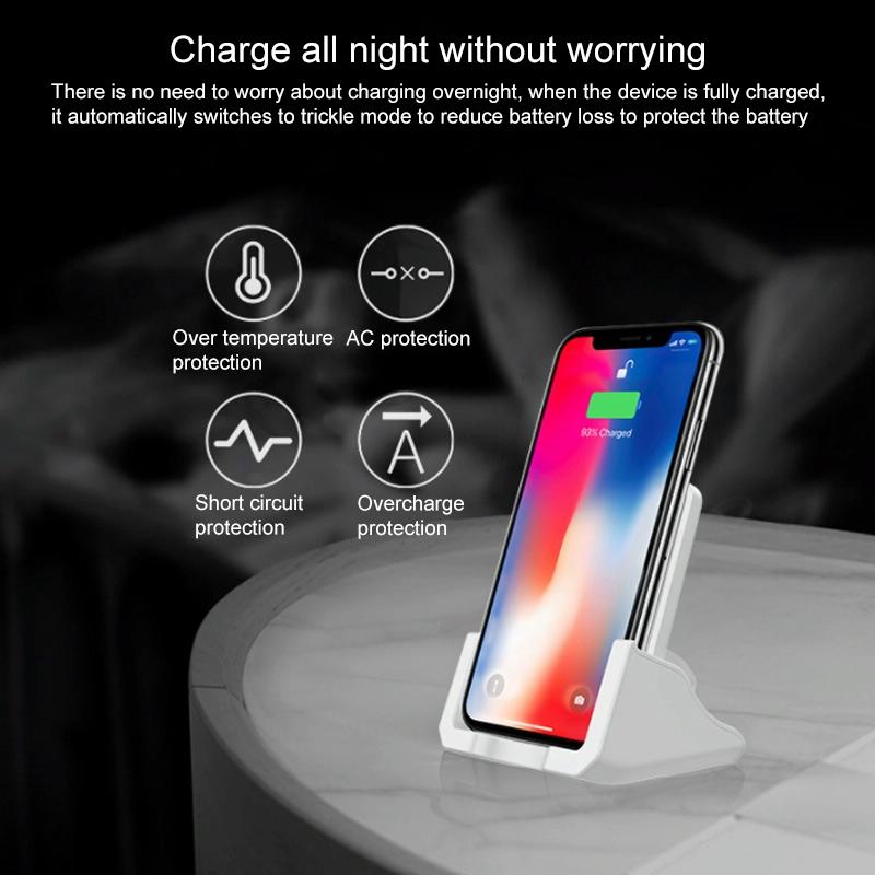 10W Vertical Wireless Charger For Mobile Phones Black