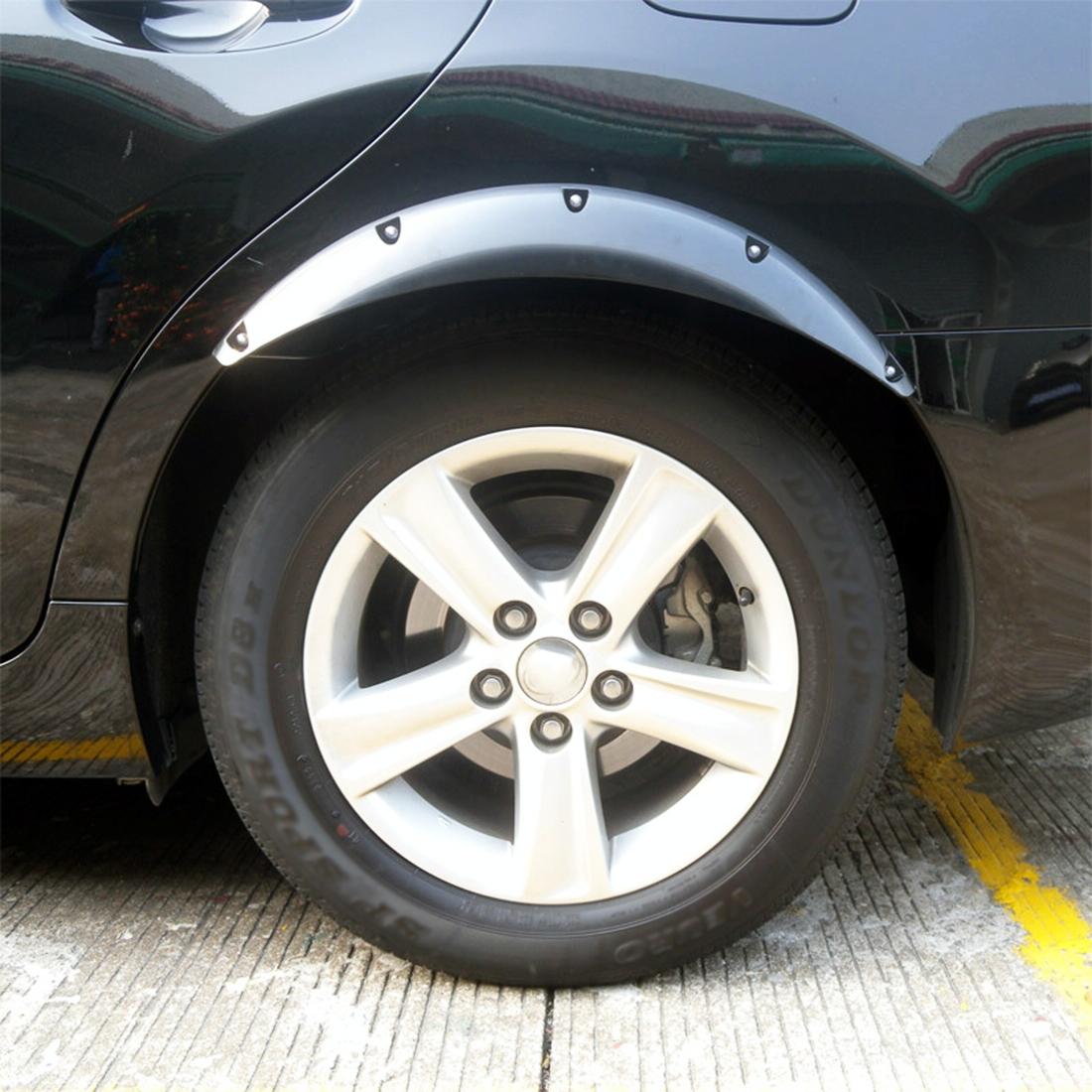 2 Pcs 58Cm Car Stickers Rubber Round Arc Strips Fender Flares Wheel Eyebrow Decal Sticker Black