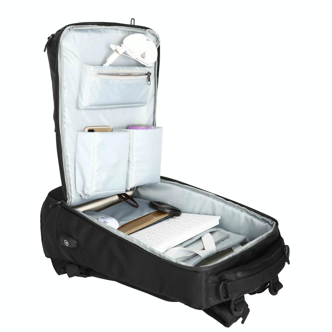 Small Waterproof Usb Outdoor Shoulder Backpack - Black