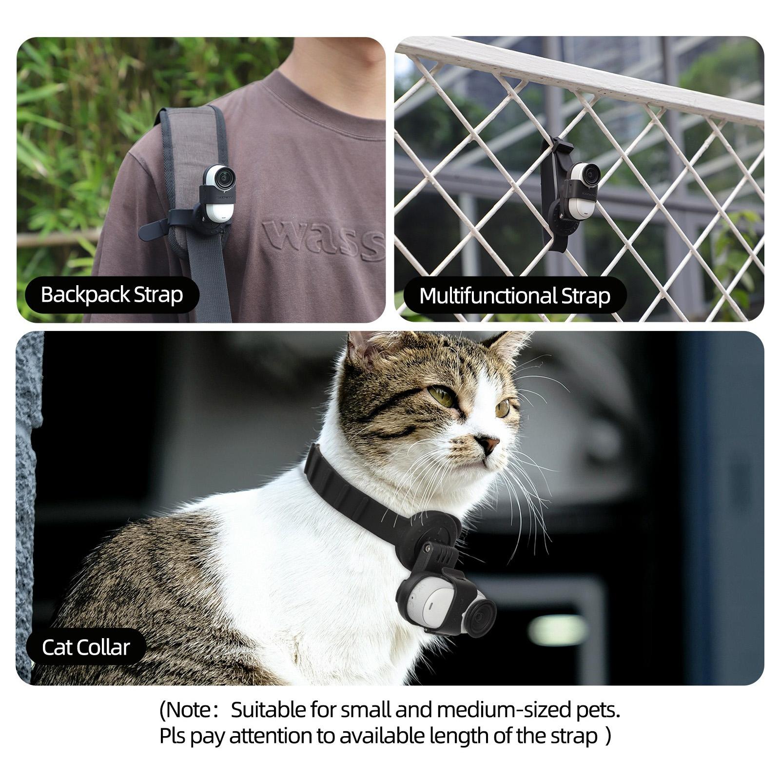 Insta360 Go 3s / Go 3 Sunnylife Camera Strap with Magnetic Mount and Silicone Wristband for Drone and Backpack - Black Stripe