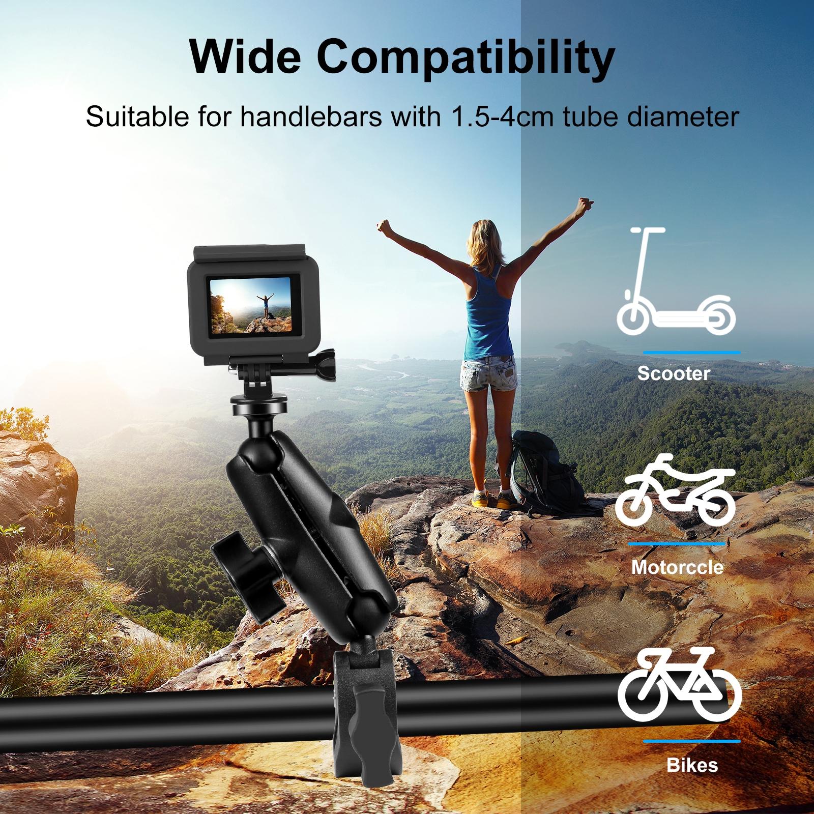 Universal Motorcycle Handlebar Mount for Action Cameras