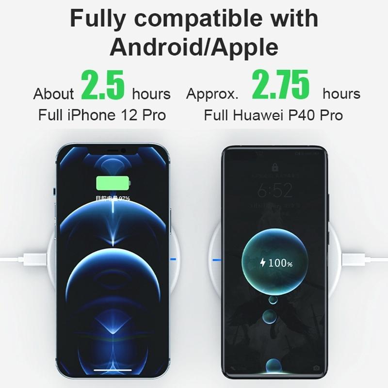 15W Round Wireless Fast Charger 964 Shape - Black
