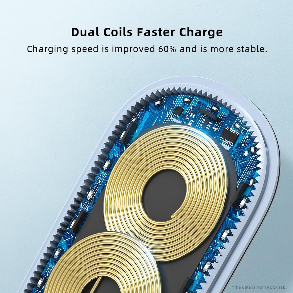 Foldable 15W Wireless Charger For Mobile Phones Black