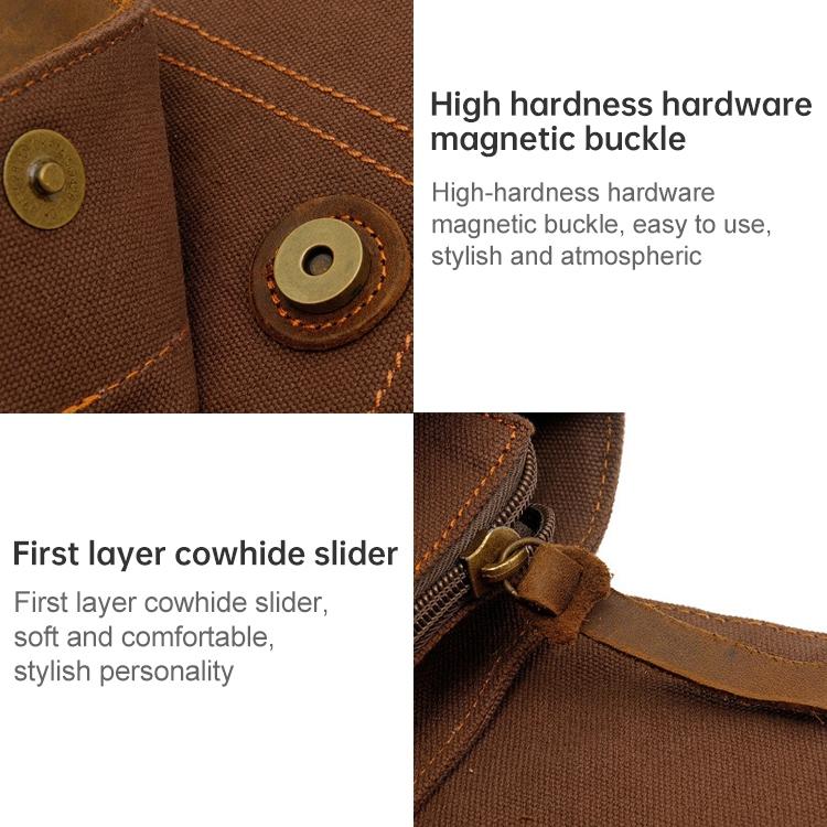 Retro Canvas Vertical Shoulder Messenger Bag Functional & Stylish - Coffee