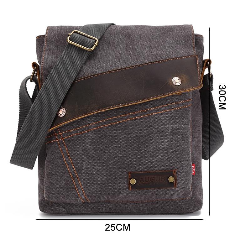 Retro Canvas Vertical Shoulder Messenger Bag Functional & Stylish - Coffee