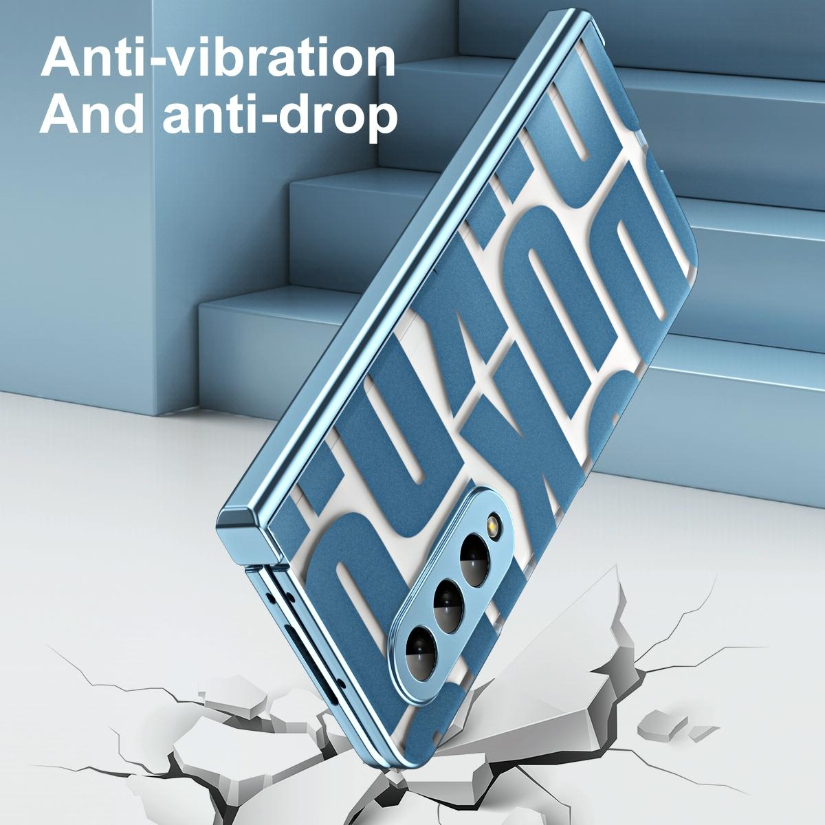 Foldable Electroplated Phone Case For Samsung Galaxy Z Fold 4 5G With Hinge