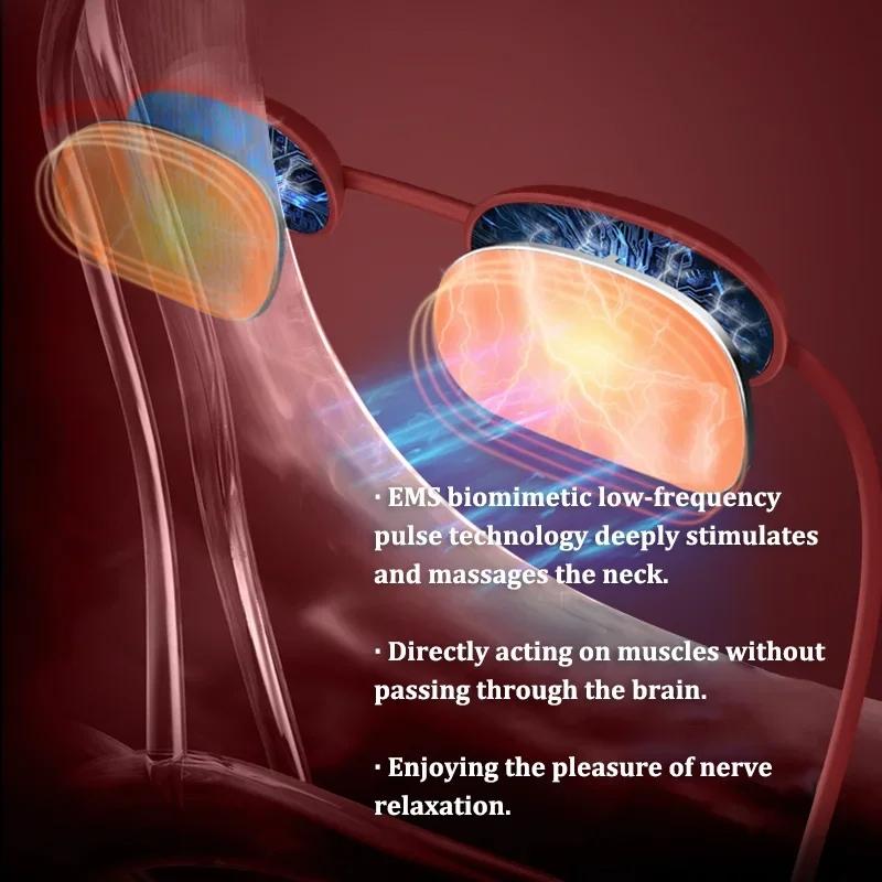 Portable Ems Neck Massager For Shoulder & Cervical Therapy - Dark Gray