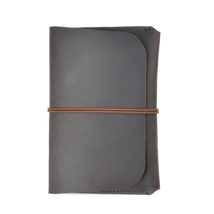 Retro Passport Wallet For Travel Crazy Horse Skin - Ink Green