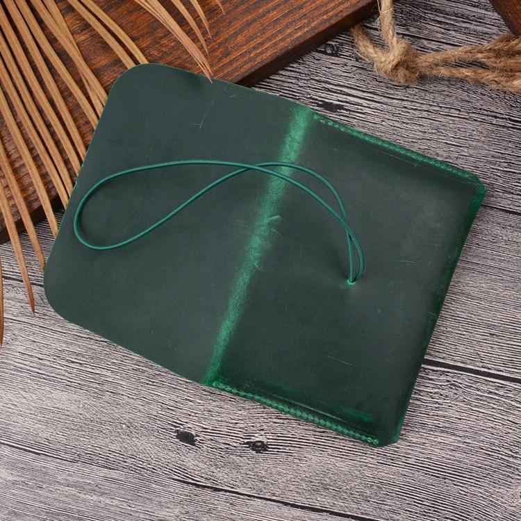 Retro Passport Wallet For Travel Crazy Horse Skin - Ink Green