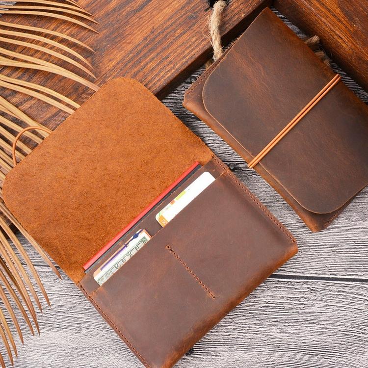 Retro Passport Wallet For Travel Crazy Horse Skin - Ink Green