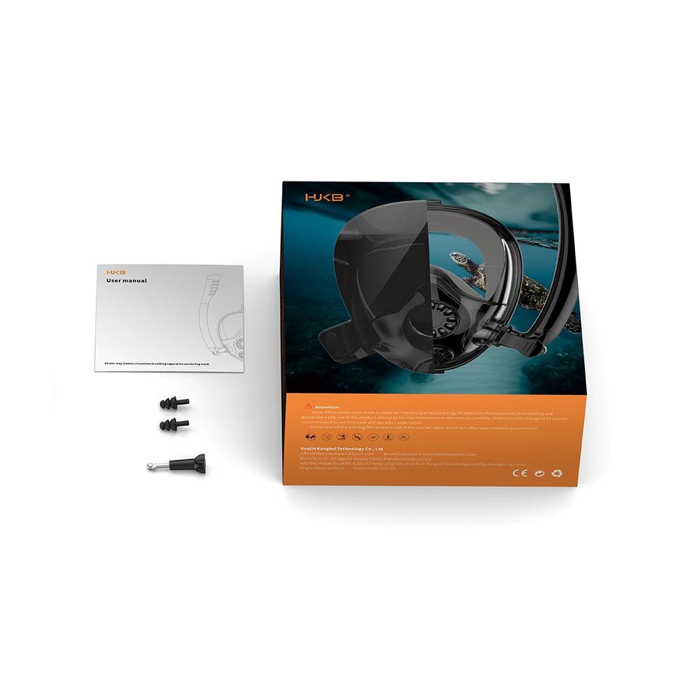 Full Dry Silicone Diving Mask for Water Sports and Gopro Hero11 - Black Blue