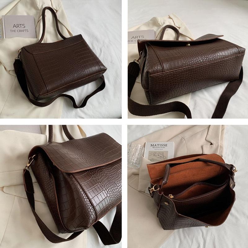 Stylish Winter Crossbody Tote For Women - Brown