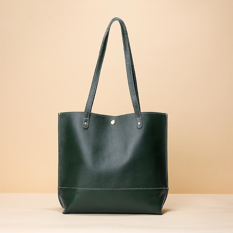 Stylish Leather Tote For Women - Beige