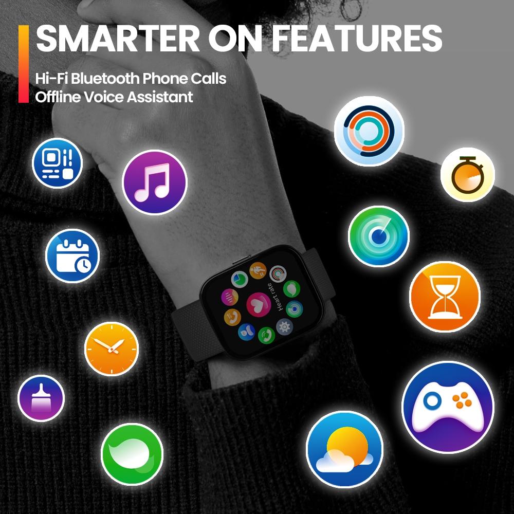 2.15 Inch Ip68 Waterproof Fitness Smart Watch Starlight Silver