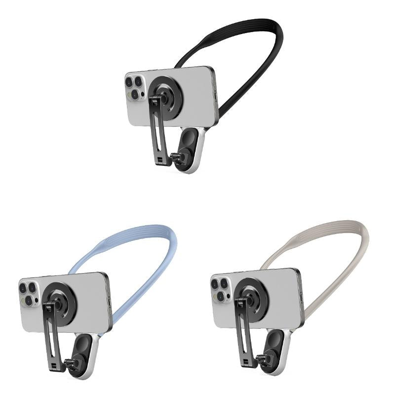 Versatile Magnetic Neck Holder for Phones and Action Cameras - Star Light Color