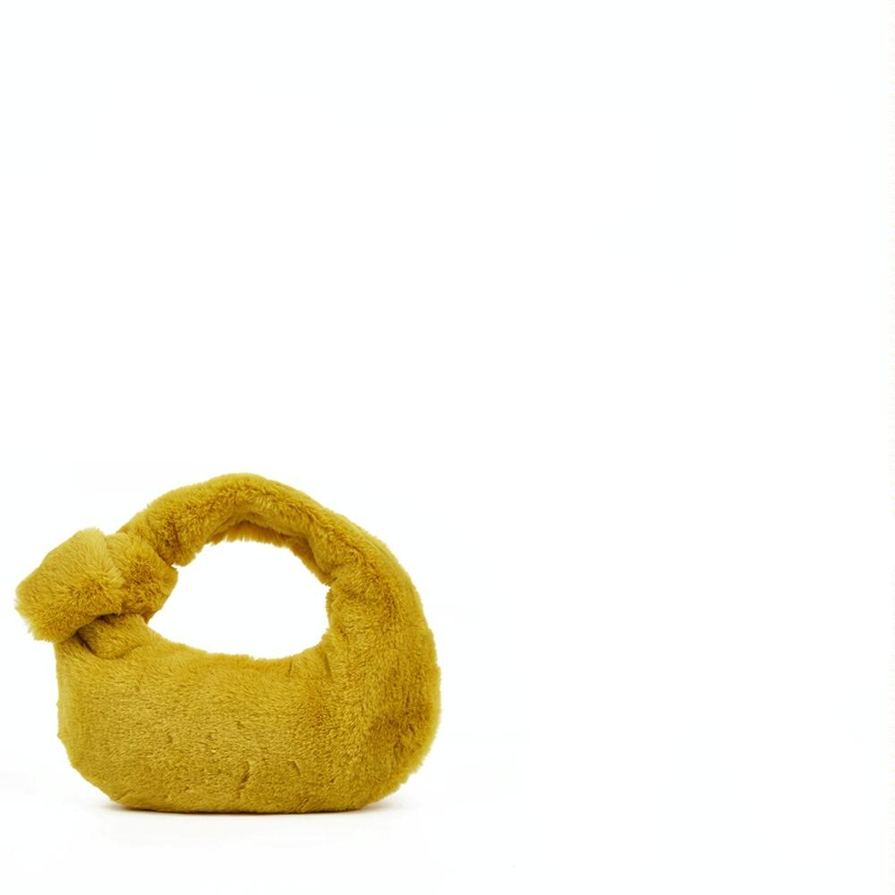 Plush Rabbit Fleece Tote with Knotted Handles - Ginger