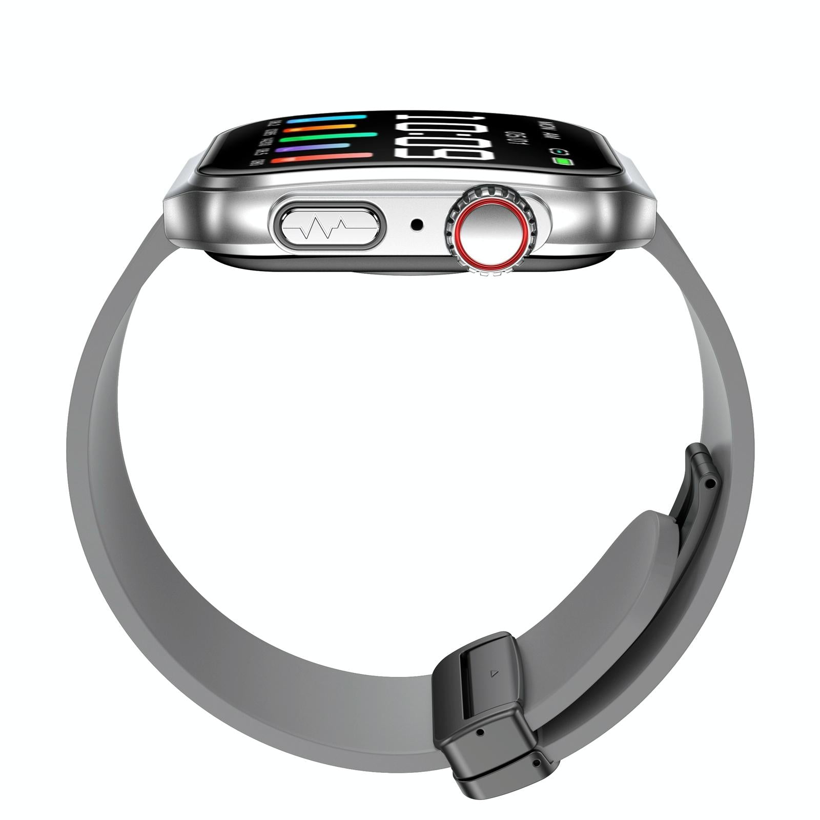 1.96 Inch Bt Call / Heart Rate / Blood Pressure / Blood Oxygen - Silver Grey