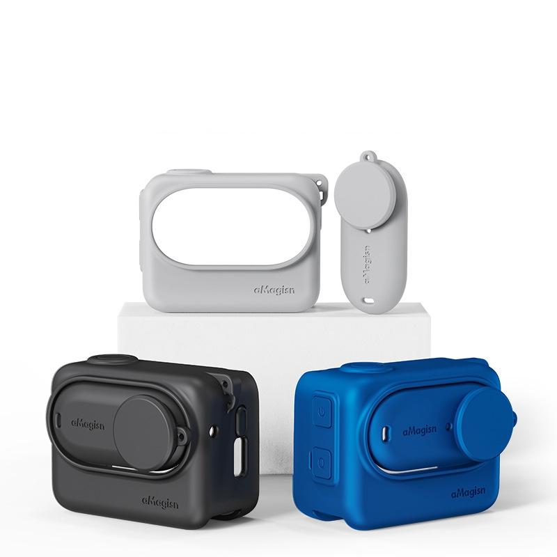 Amagisn Silicone Body Cover for Insta360 Go 3 with Lanyard - Gray