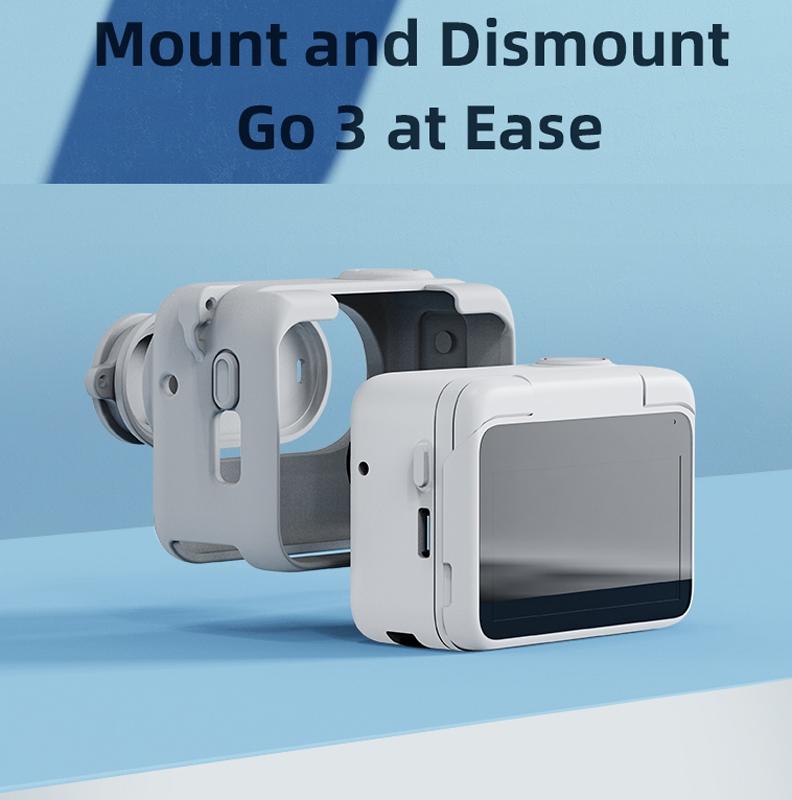 Amagisn Silicone Body Cover for Insta360 Go 3 with Lanyard - Gray