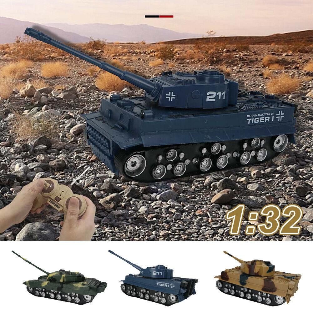 1 32 Four-way Rc Tank with Remote Control - Yellow