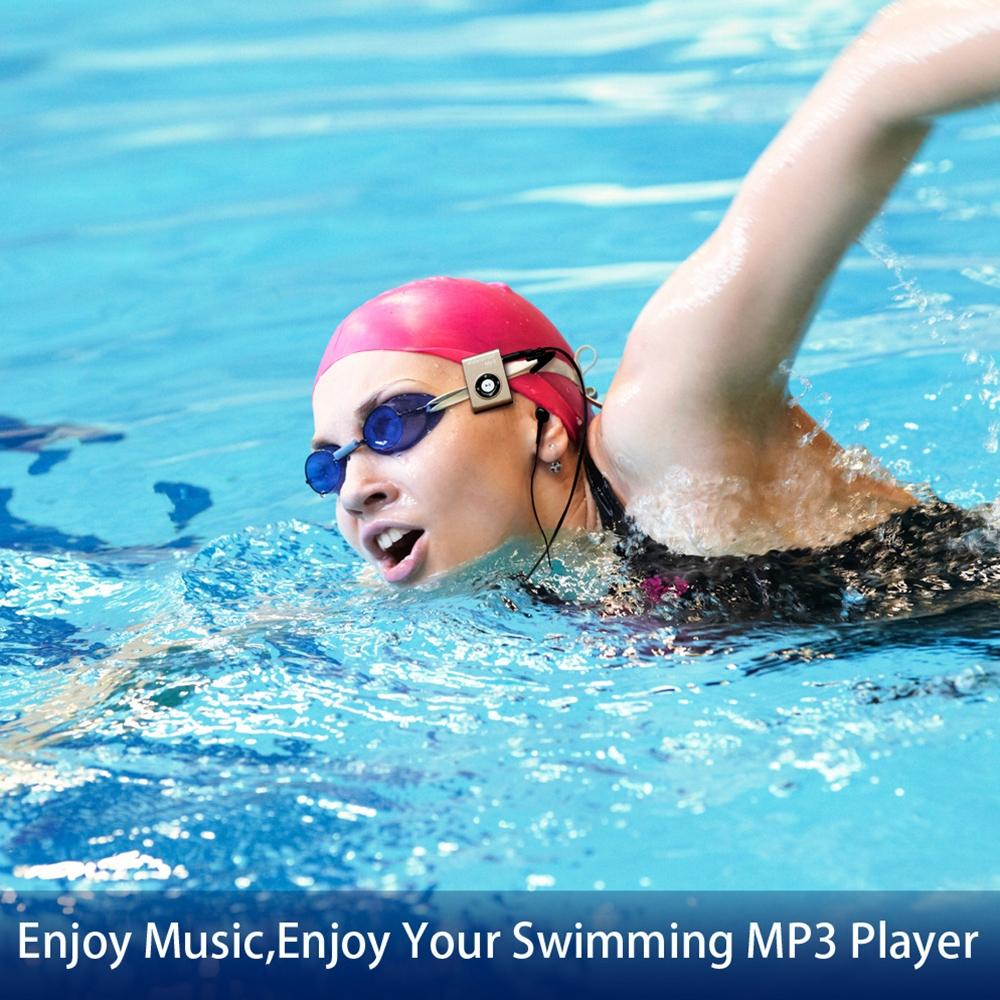 Waterproof Mp3 Player For Swimming & Diving 4Gb Memory Fm Radio Blue