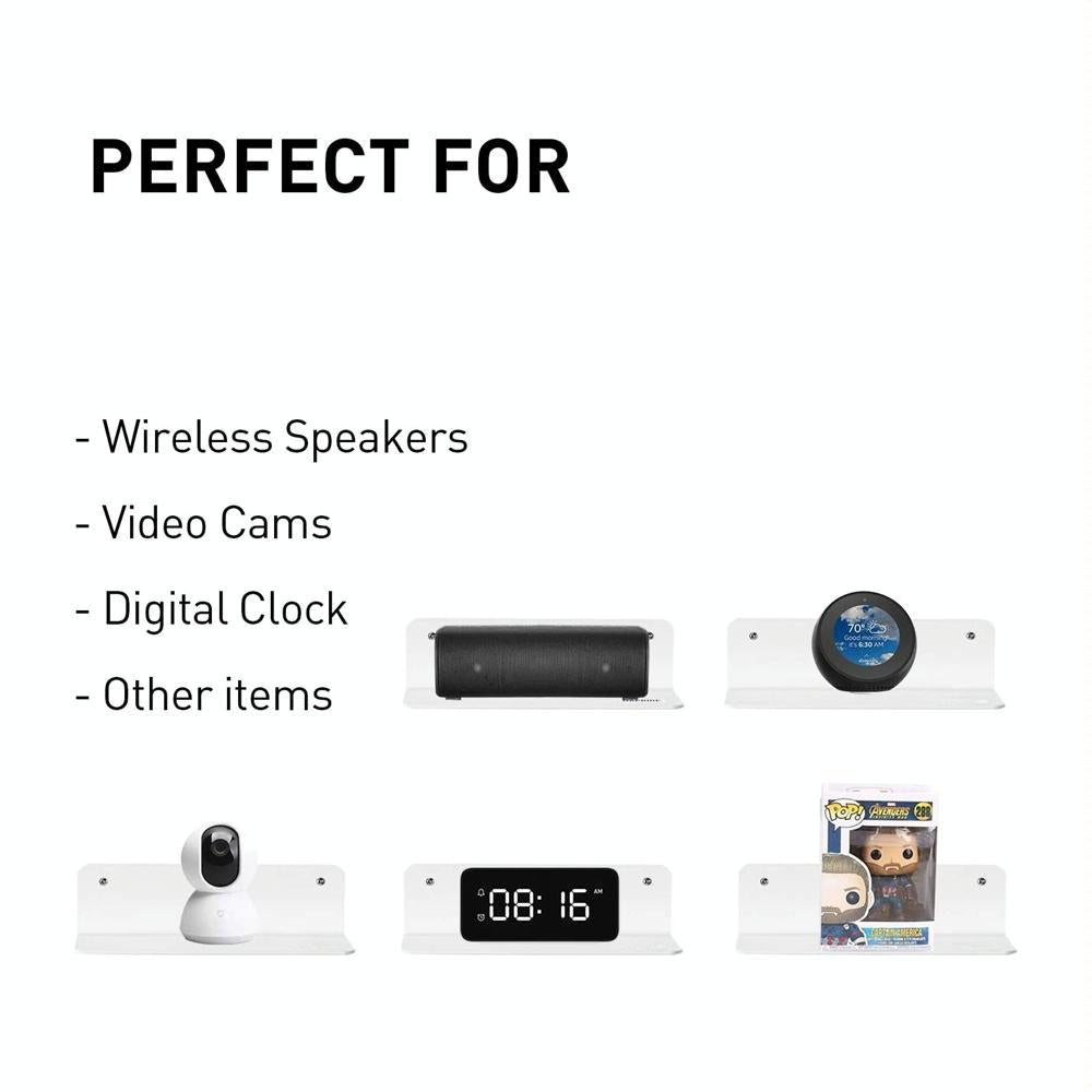 Set of 2 Wall Mounts for Speakers and Surveillance Cameras - White