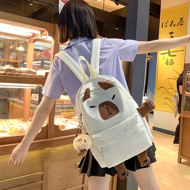 Versatile Large Capacity Backpack For Students - White