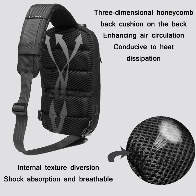 Waterproof Multifunctional Crossbody Chest Bag Men Motorcycle Gear Blue