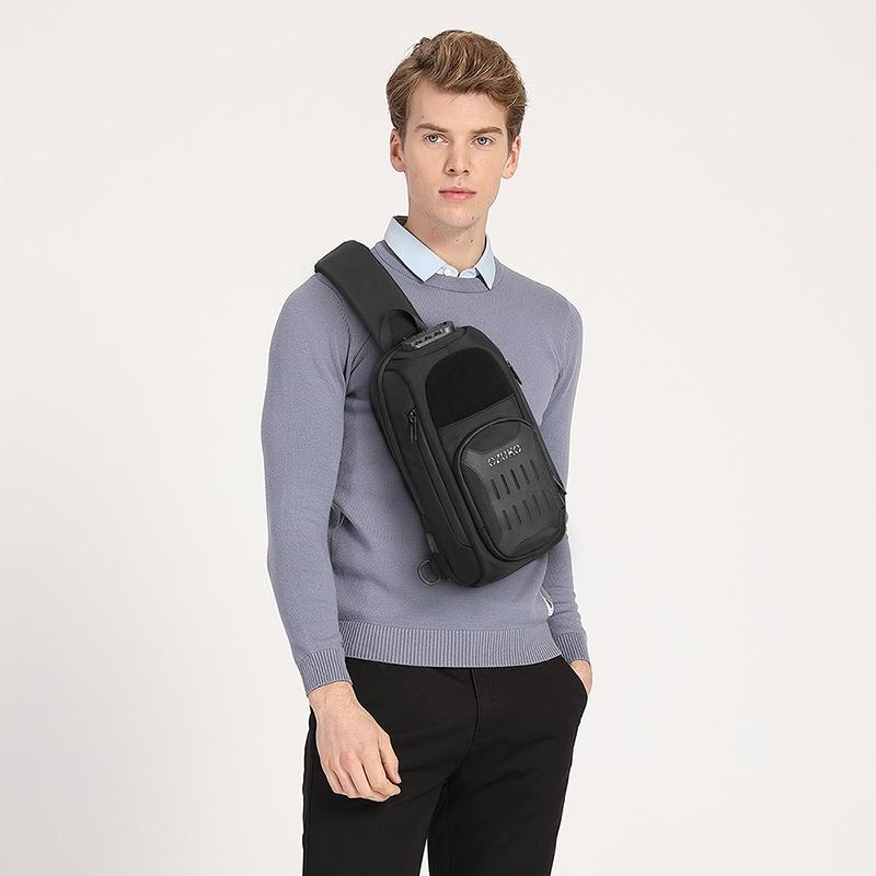 Waterproof Multifunctional Crossbody Chest Bag Men Motorcycle Gear Blue