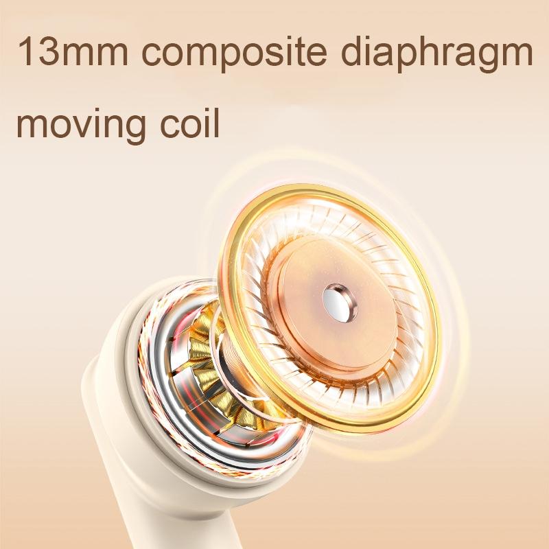 Wireless Bluetooth Headphones with Dual-microphone Noise Canceling - 2e Enc - Beige