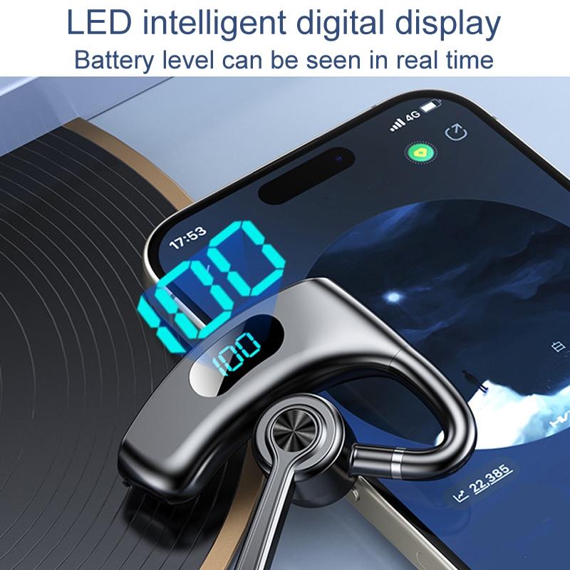 Bone Conduction Gaming Bluetooth Earphones with Noise Reduction - Blue