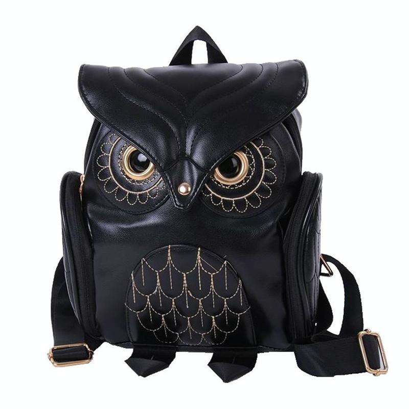 Women Owl Print Pu Backpack - Colourful and Stylish - Red