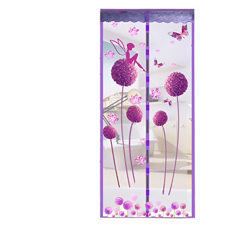 100x210cm Magnetic Summer Mosquito Screen Door Curtain - Purple