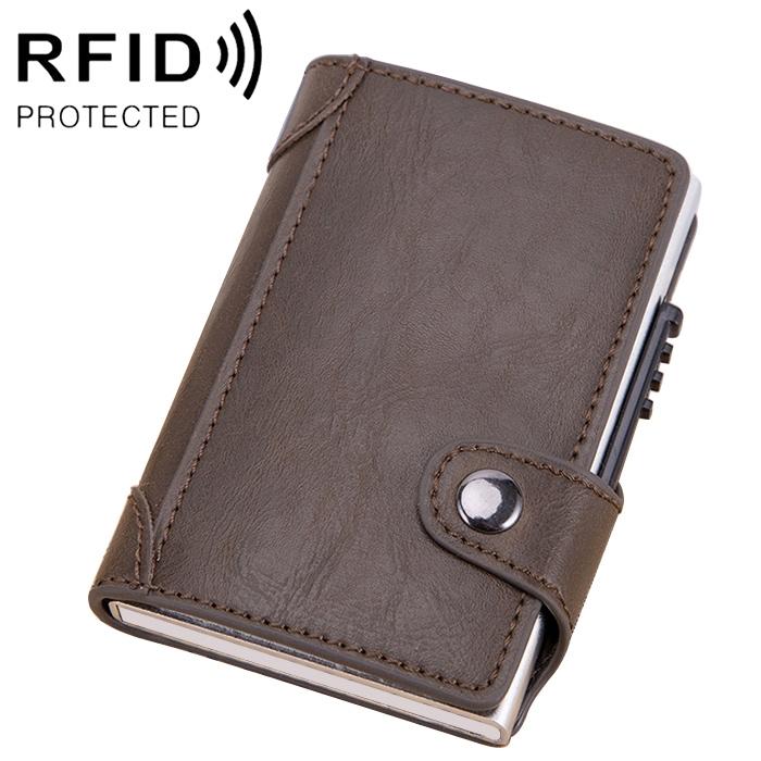 Rfid-blocking Leather Wallet with Card Slots - Coffee