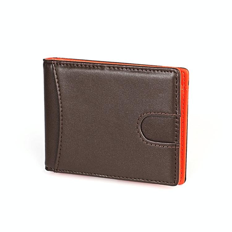 Anti-magnetic Leather Wallet with Zipper for Men - Rfid Protection - Coffee