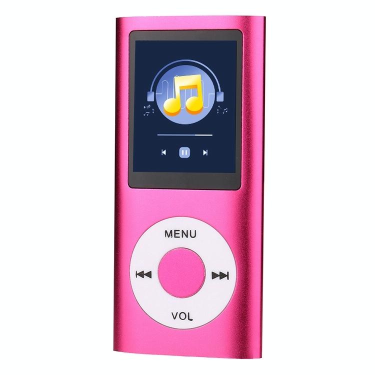1.8 Inch Metal Mp4 Player + 16G Tf Card + Earphone + Cable - Rose Red - With Earphone+Cable