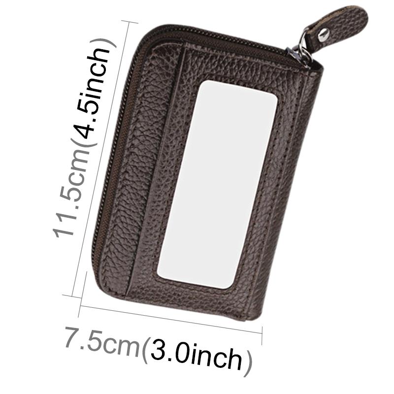 12-slot Leather Rfid Blocking Card Holder Wallet - Coffee