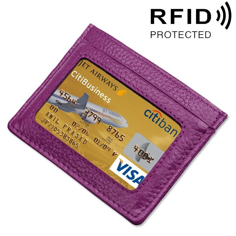 Leather Rfid Card Holder - Blocking - Coffee