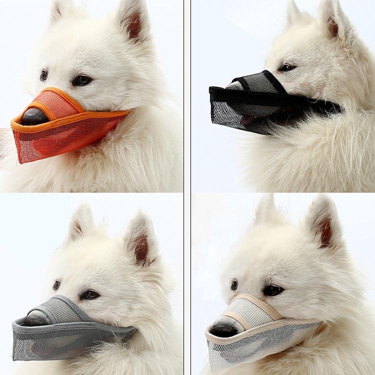 Dog Mouth Cover Anti-Bite Mesh Dog Mouth Cover Medium And Large Dogs Anti-Drop Mask L - Orange