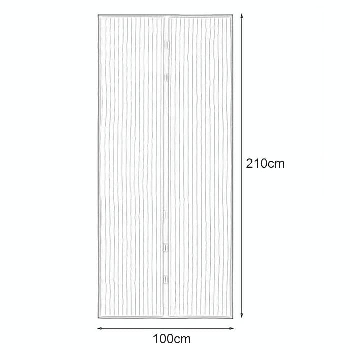 210x100cm Magnetic Mosquito-proof Screen Door Curtain - Magic Mesh - Coffee