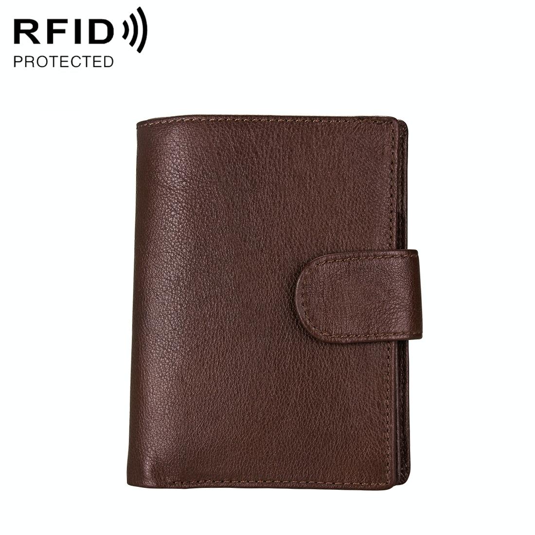 Men Rfid Leather Passport Wallet - Compact & Secure - Coffee